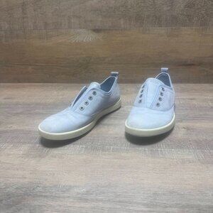 Ecco Light Blue Suede Slip On Sneakers Women's Size EU 36